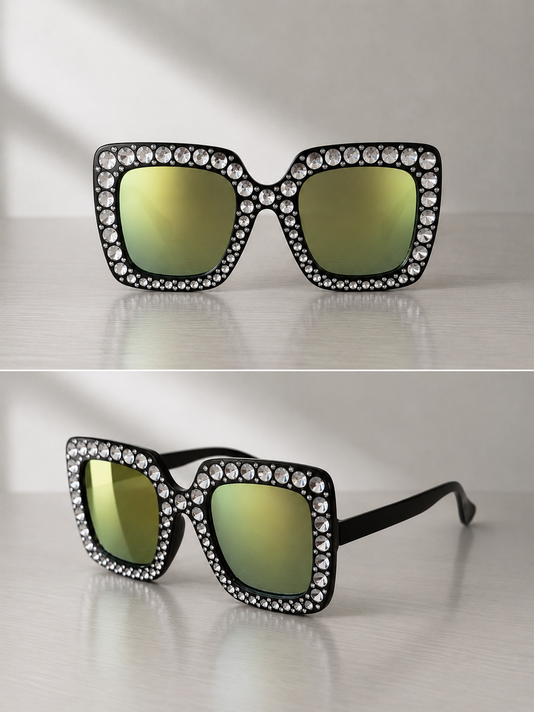 Oversized Rhinestone Shades