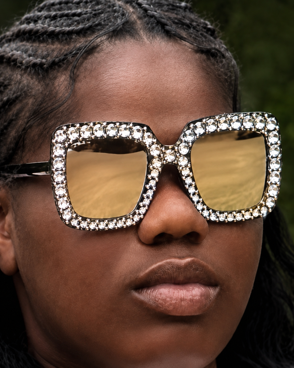 Oversized Rhinestone Shades