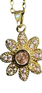 Golden Daisy Sparkle Necklace