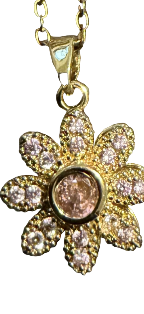 Golden Daisy Sparkle Necklace