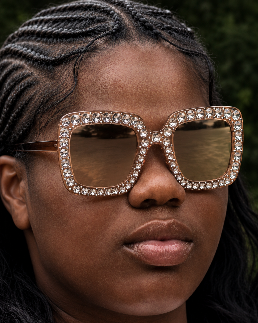 Oversized Rhinestone Shades