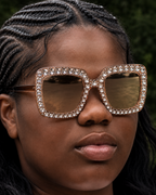 Oversized Rhinestone Shades